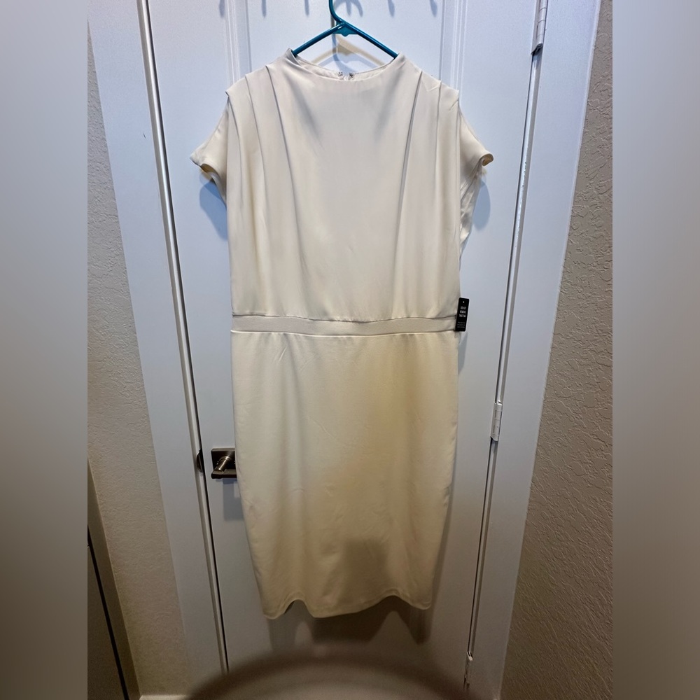 Express cream white shell dress XL.